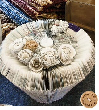 Teelicht aus Buchseiten Teelicht aus Buchseiten